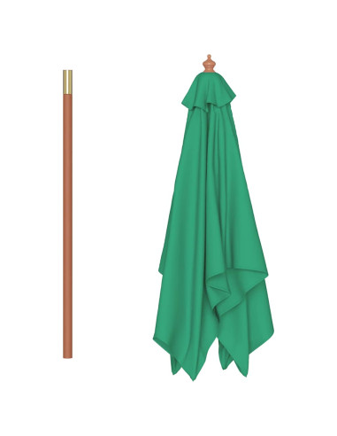 Ombrellone da Esterni con Palo in Legno 150x200 cm Verde