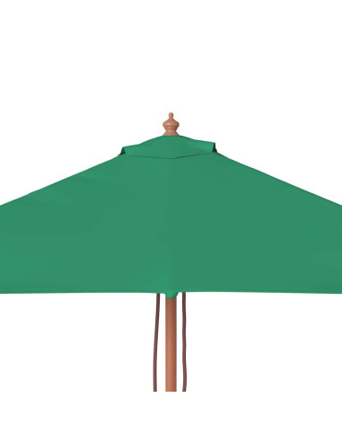 Ombrellone da Esterni con Palo in Legno 150x200 cm Verde