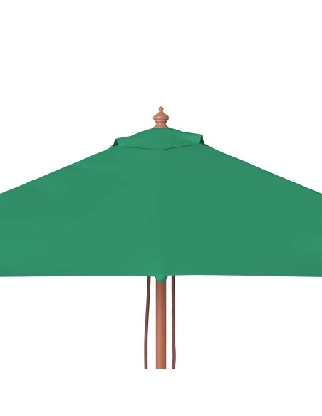 Ombrellone da Esterni con Palo in Legno 150x200 cm Verde