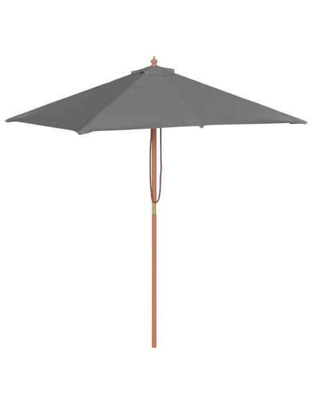 Ombrellone da Esterni con Palo in Legno 150x200 cm Antracite