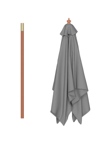 Ombrellone da Esterni con Palo in Legno 150x200 cm Antracite