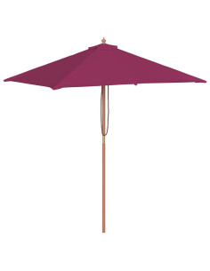 Ombrellone da Esterni con Palo in Legno 150x200 cm Rosso Bordò