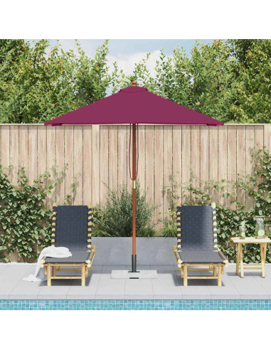 Ombrellone da Esterni con Palo in Legno 150x200 cm Rosso Bordò