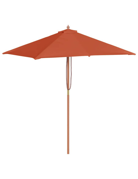 Ombrellone da Esterni con Palo in Legno 150x200 cm Terracotta