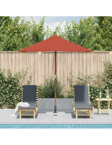 Ombrellone da Esterni con Palo in Legno 150x200 cm Terracotta