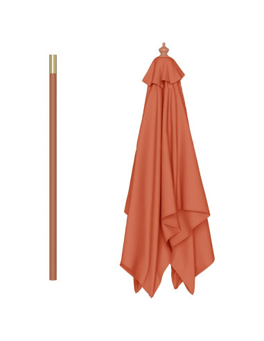 Ombrellone da Esterni con Palo in Legno 150x200 cm Terracotta