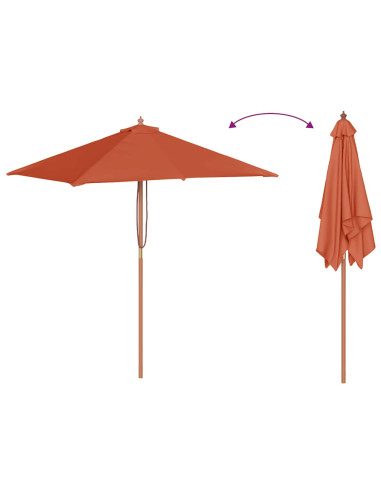 Ombrellone da Esterni con Palo in Legno 150x200 cm Terracotta