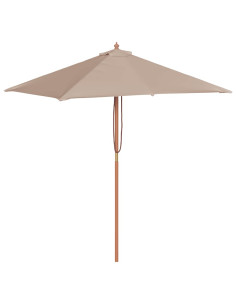Ombrellone da Esterni con Palo in Legno 150x200 cm Grigio Talpa