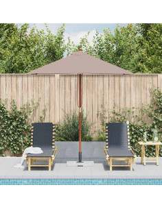 Ombrellone da Esterni con Palo in Legno 150x200 cm Grigio Talpa 2