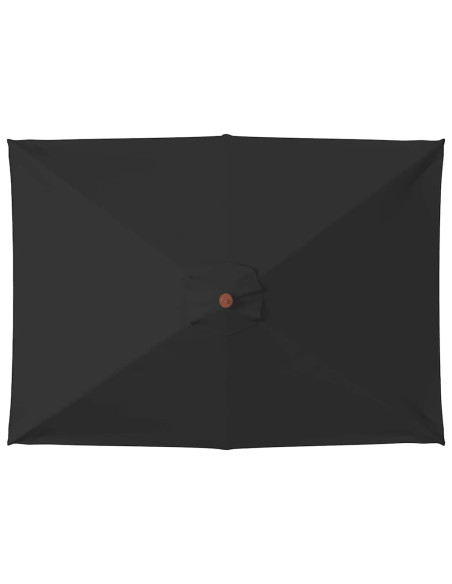 Ombrellone da Esterni con Palo in Legno 150x200 cm Nero