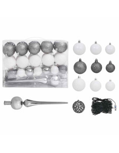 Albero di Natale Preilluminato con Palline Verde 65 cm