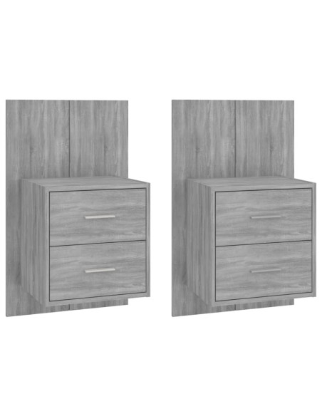 Comodini a Muro 2 pz Grigio Sonoma