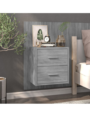 Comodini a Muro 2 pz Grigio Sonoma