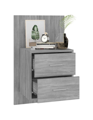 Comodini a Muro 2 pz Grigio Sonoma