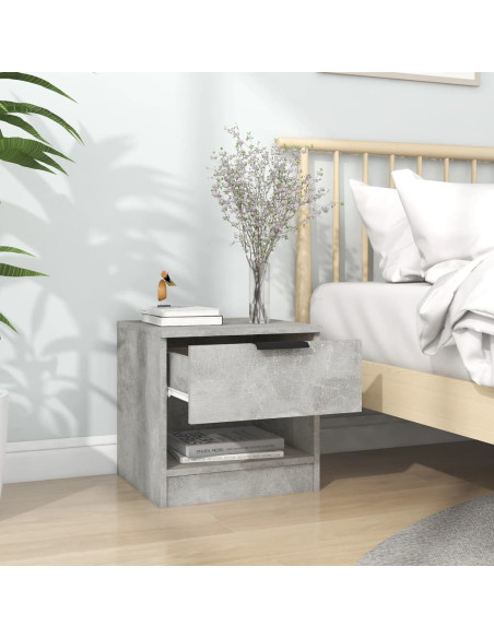 Comodini 2pz Grigio Cemento in Legno Multistrato