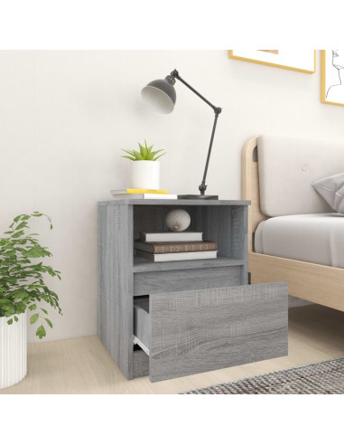 Comodino Grigio Sonoma 40x40x50 cm in Legno Multistrato