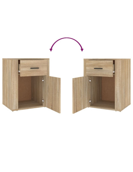 Comodino Rovere Sonoma 50x36x60 cm in Legno Multistrato