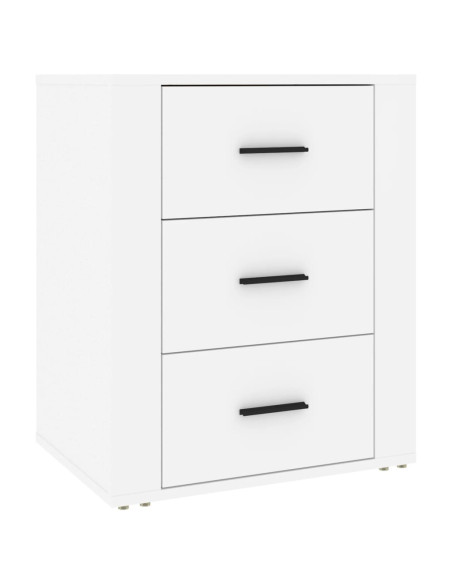 Comodino Bianco 50x36x60 cm in Legno Ingegnerizzato