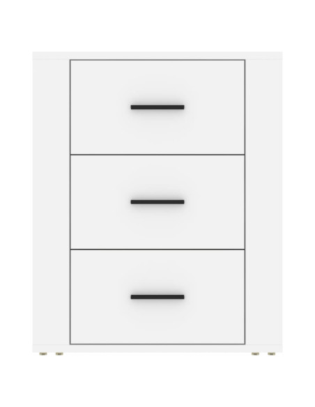 Comodino Bianco 50x36x60 cm in Legno Ingegnerizzato