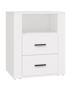 Comodino Bianco 50x36x60 cm in Legno Ingegnerizzato
