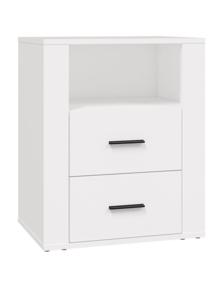 Comodino Bianco 50x36x60 cm in Legno Ingegnerizzato