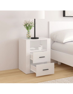 Comodino Bianco 50x36x60 cm in Legno Ingegnerizzato 2