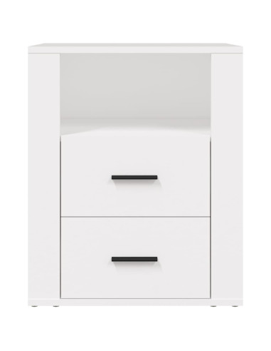 Comodino Bianco 50x36x60 cm in Legno Ingegnerizzato