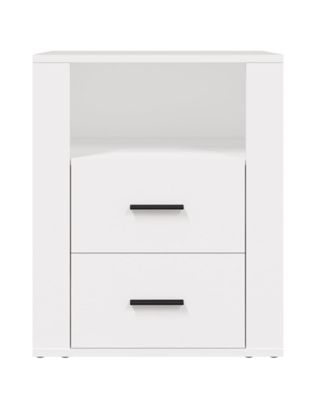 Comodino Bianco 50x36x60 cm in Legno Ingegnerizzato