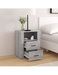 Comodino Grigio Sonoma 50x36x60 cm in Legno Multistrato 2
