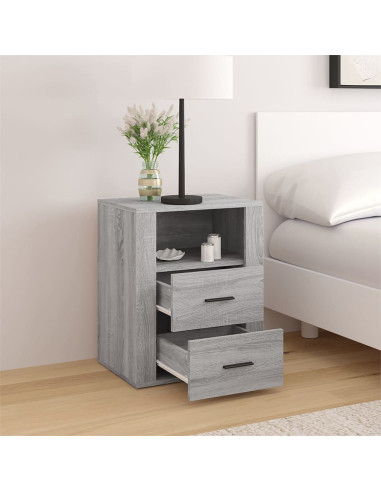 Comodino Grigio Sonoma 50x36x60 cm in Legno Multistrato