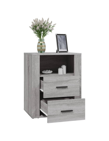 Comodino Grigio Sonoma 50x36x60 cm in Legno Multistrato