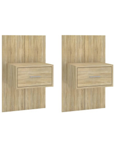 Comodini a Muro 2 pz Rovere Sonoma