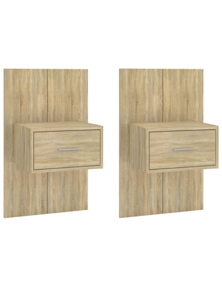 Comodini a Muro 2 pz Rovere Sonoma