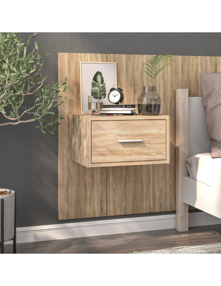 Comodini a Muro 2 pz Rovere Sonoma