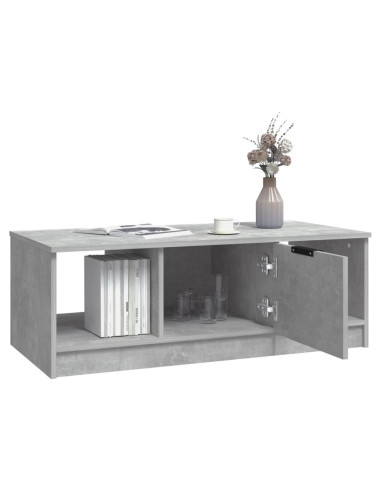 Tavolino Salotto Grigio Cemento 102x50x36 cm Legno Multistrato