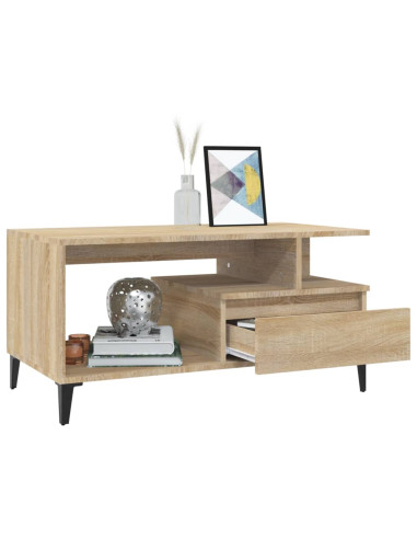 Tavolino da Salotto Rovere Sonoma 90x49x45 cm Legno Multistrato