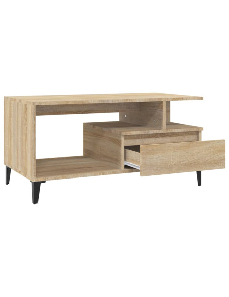 Tavolino da Salotto Rovere Sonoma 90x49x45 cm Legno Multistrato