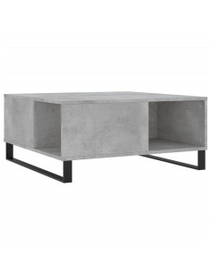 Tavolino Salotto Grigio Cemento 80x80x36,5 cm Legno Multistrato