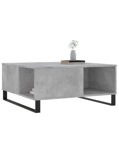 Tavolino Salotto Grigio Cemento 80x80x36,5 cm Legno Multistrato 2