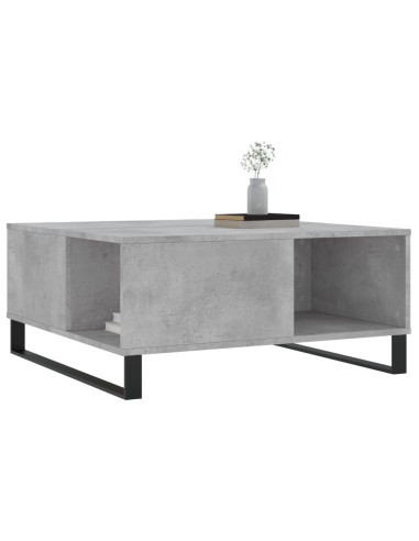 Tavolino Salotto Grigio Cemento 80x80x36,5 cm Legno Multistrato