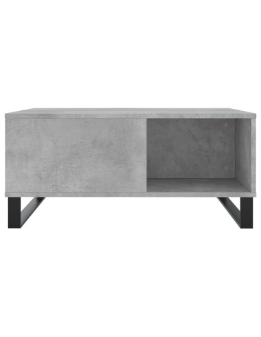 Tavolino Salotto Grigio Cemento 80x80x36,5 cm Legno Multistrato