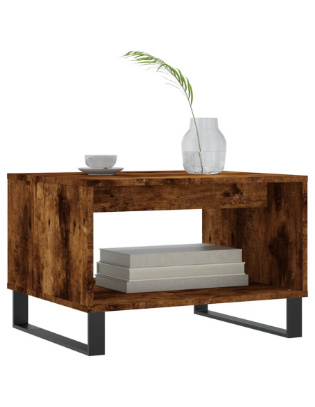 Tavolino da Salotto Rovere Fumo 60x50x40 cm Legno Multistrato