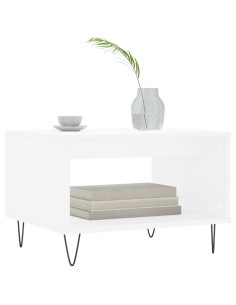 Tavolino da Salotto Bianco 60x50x40 cm in Legno Multistrato 2