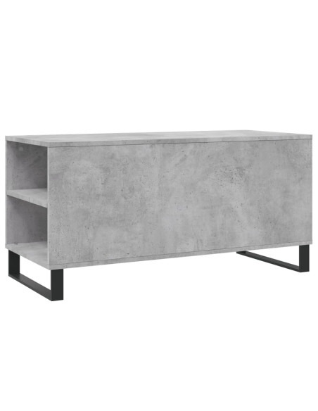 Tavolino Salotto Grigio Cemento 102x44,5x50cm Legno Multistrato
