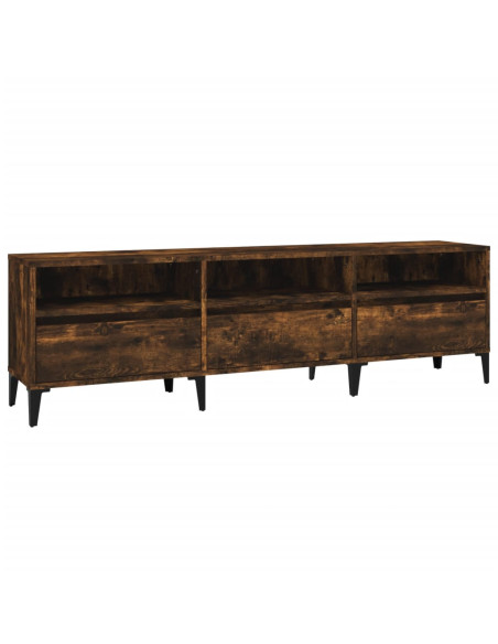 Mobile Porta TV Rovere Fumo 150x30x44,5 cm in Legno Multistrato