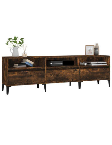 Mobile Porta TV Rovere Fumo 150x30x44,5 cm in Legno Multistrato
