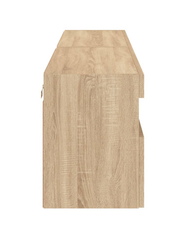 Mobili TV a Parete con Luci LED 2pz Rovere Sonoma 80x30x40 cm