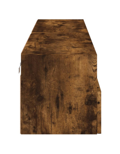 Mobili TV a Muro 2 pz Rovere Fumo 80x30x30 cm Legno Multistrato