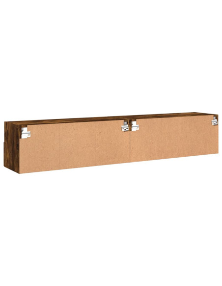 Mobili TV a Muro 2 pz Rovere Fumo 80x30x30 cm Legno Multistrato