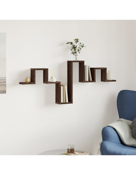 Mensola a Muro Rovere Marrone 104,5x10x43 cm Legno Multistrato